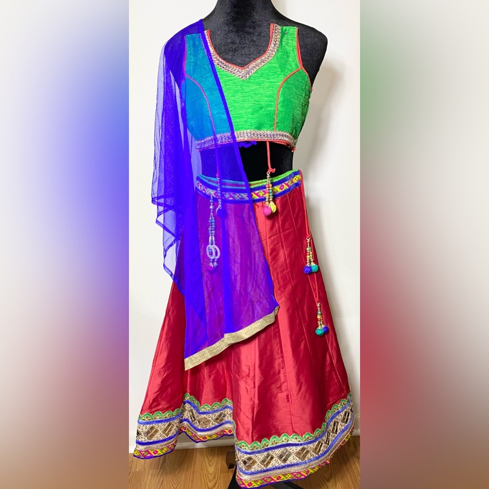 Lehanga Chaniya Choli Skirt Top Indian Pakistani Girl Wedding Party Ethnic Dress